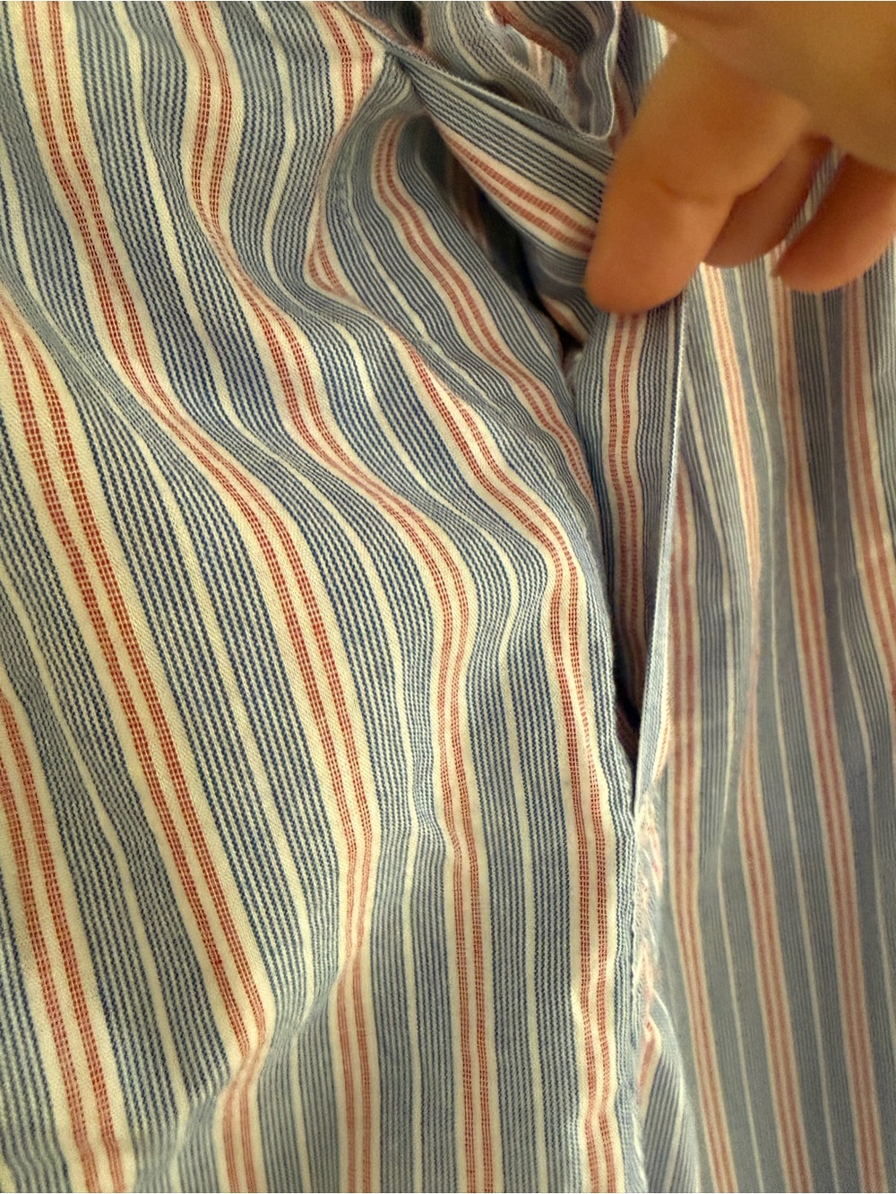 J. Crew 100% cotton striped pockets blue striped Pajama Pants Bottoms Large - Picture 4 of 9